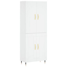 Berkfield Highboard White 69.5X34X180 Cm Engineered Wood - thumbnail 2