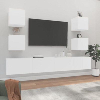 Berkfield 6 Piece Tv Cabinet Set White Engineered Wood - image 1