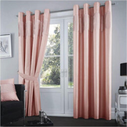 Gc Gaveno Cavailia Shiny Stripe Aura Curtains 90X90 Pink For Living Room Ring Top Window Panels With Matching Tie Backs - thumbnail 1