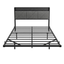 Levede Double Floating Bed Frame Upholstered Usb Storage Headboard With Led - thumbnail 3