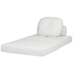 Wyld And Coco Novahome Sofa Pouffe Bed White Jumbo Corduroy - Convertible Single Sleeper, Tool-Free Assembly - thumbnail 6