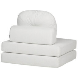 Wyld And Coco Novahome Sofa Pouffe Bed White Jumbo Corduroy - Convertible Single Sleeper, Tool-Free Assembly - thumbnail 7