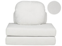 Wyld And Coco Novahome Sofa Pouffe Bed White Jumbo Corduroy - Convertible Single Sleeper, Tool-Free Assembly - thumbnail 3