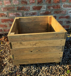 Ruddings Wood Large Square Wooden Garden Planter Plant Flower Trough Timber Box Pot Heavy Duty - thumbnail 4