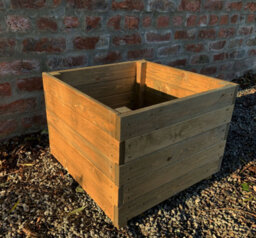 Ruddings Wood Large Square Wooden Garden Planter Plant Flower Trough Timber Box Pot Heavy Duty - thumbnail 3