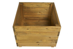 Ruddings Wood Large Square Wooden Garden Planter Plant Flower Trough Timber Box Pot Heavy Duty - thumbnail 5