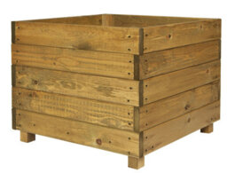Ruddings Wood Large Square Wooden Garden Planter Plant Flower Trough Timber Box Pot Heavy Duty