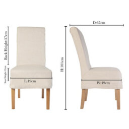 Dibor Riviera Loose Cover Kitchen Furniture Dining Room Chair - Natural - thumbnail 5