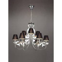 Luminosa Lighting Luminosa Acanto Pendant Round 9 Light E14, Polished Chrome With Black Shades - thumbnail 2