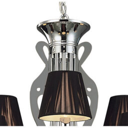 Luminosa Lighting Luminosa Acanto Pendant Round 9 Light E14, Polished Chrome With Black Shades - thumbnail 5