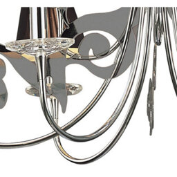 Luminosa Lighting Luminosa Acanto Pendant Round 9 Light E14, Polished Chrome With Black Shades - thumbnail 6