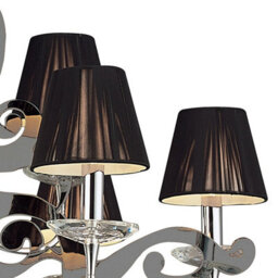 Luminosa Lighting Luminosa Acanto Pendant Round 9 Light E14, Polished Chrome With Black Shades - thumbnail 7