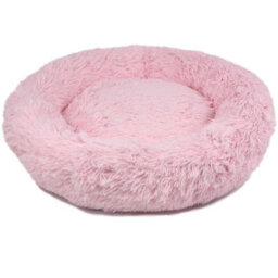 Actiaspet Dog Cat Bed Fluffy Donut Kitten Puppy Pet Cushion Calming Mattress Pink L - thumbnail 3