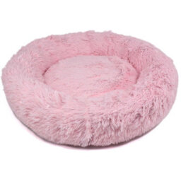 Actiaspet Dog Cat Bed Fluffy Donut Kitten Puppy Pet Cushion Calming Mattress Pink L - thumbnail 2