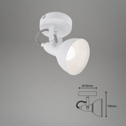 Briloner White Wall Light Spotlight Industrial Retro Lamp E14 Adjustable Metal Spot - thumbnail 4