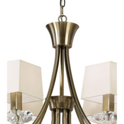 Luminosa Lighting Luminosa Akira Pendant 2 Tier 12 Light E14, Antique Brass With Cream Shades - thumbnail 5