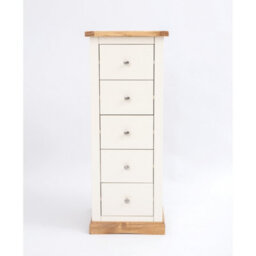 Cabinet Bits Trevi 5 Drawer Narrow Chest Of Drawers Chrome Knob - thumbnail 1