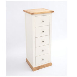 Cabinet Bits Trevi 5 Drawer Narrow Chest Of Drawers Chrome Knob - thumbnail 3