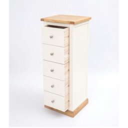 Cabinet Bits Trevi 5 Drawer Narrow Chest Of Drawers Chrome Knob - thumbnail 4