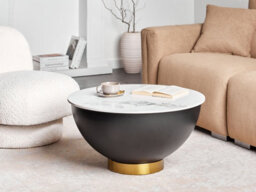 Beliani Coffee Table Nadine Ceramic Black With Storage - thumbnail 2