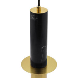 Long Life Lamps Company Slim Tubular Modern Black Marble Ceiling Pendant Lamp Shade Brass Holder H3072 - thumbnail 5
