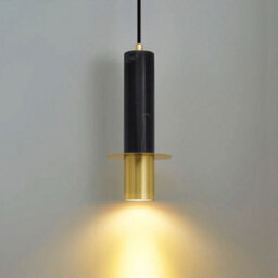 Long Life Lamps Company Slim Tubular Modern Black Marble Ceiling Pendant Lamp Shade Brass Holder H3072 - thumbnail 6