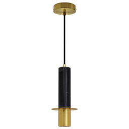 Long Life Lamps Company Slim Tubular Modern Black Marble Ceiling Pendant Lamp Shade Brass Holder H3072 - thumbnail 4
