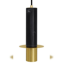 Long Life Lamps Company Slim Tubular Modern Black Marble Ceiling Pendant Lamp Shade Brass Holder H3072 - thumbnail 3