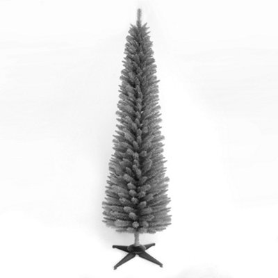 Snowtime 150Cm Wrapped Pencil Pine Grey Tree With 236 Tips - image 1