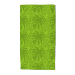 Velosso Green Tropical Leaves Embossed Jacquard Beach Towel 75Cm X 150Cm