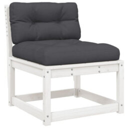 Walplus Garden Sofas With Cushions 2Pcs White Solid Wood Pine - thumbnail 5