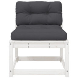 Walplus Garden Sofas With Cushions 2Pcs White Solid Wood Pine - thumbnail 6