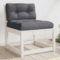 Walplus Garden Sofas With Cushions 2Pcs White Solid Wood Pine - thumbnail 3
