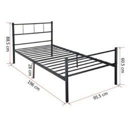 Single Bed Solid 3Ft Metal Beds Frame Bedroom Furniture - thumbnail 2