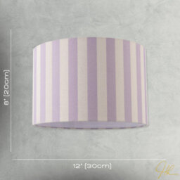 Happy Homewares Lavender Lilac And Oatmeal Linen Striped Lamp Shade With Fabric Inner - thumbnail 7