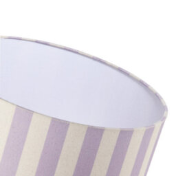 Happy Homewares Lavender Lilac And Oatmeal Linen Striped Lamp Shade With Fabric Inner - thumbnail 4