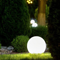 Beliani 42Cm Led Ball Lamp White Ip67 Waterproof With Remote Control - thumbnail 1