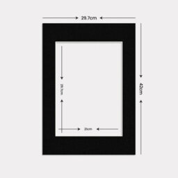 Ak Frames A3 Black Picture Mounts To Fit A4 Aperture Size - Mount Board Only (No Frame Included) - thumbnail 3