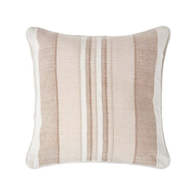 Homescapes Cotton Striped Beige Cushion Cover Morocco , 60 X 60 Cm - image 1