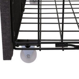 Abrihome Grey Linen Double Bed With Led Lights, Hydraulic Storage, Drawers & Fold-Away Foam Headboard - thumbnail 9