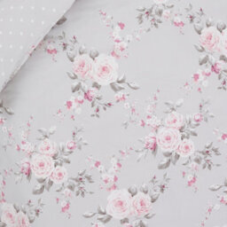 Catherine Lansfield Bedding Canterbury Floral Duvet Cover Set With Pillowcases Grey - thumbnail 4