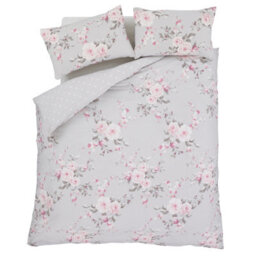 Catherine Lansfield Bedding Canterbury Floral Duvet Cover Set With Pillowcases Grey - thumbnail 5