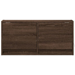 Berkfield Durable Tv Wall Cabinet With Led Lights Brown Oak 80X31X35 Cm - thumbnail 6