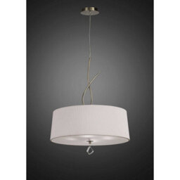 Luminosa Lighting Luminosa Mara Pendant 4 Light E27 Round, Antique Brass With Ivory White Shade - thumbnail 2