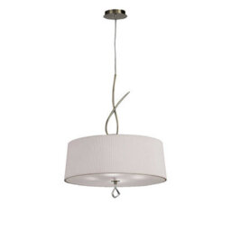 Luminosa Lighting Luminosa Mara Pendant 4 Light E27 Round, Antique Brass With Ivory White Shade - thumbnail 1