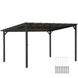 Outsunny 3 X 4.3M Pergola Kit Gazebo With Upf 50+ And Waterproof Polycarbonate Roof - thumbnail 2