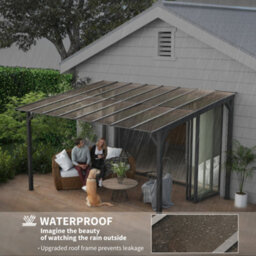 Outsunny 3 X 4.3M Pergola Kit Gazebo With Upf 50+ And Waterproof Polycarbonate Roof - thumbnail 5
