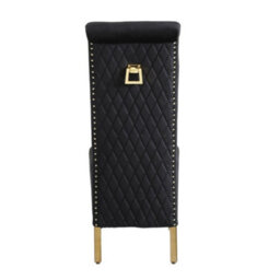 Home Luxe Interiors Pair Of 2 Sofia Black Dining Chairs With Silver Legs And Lion Knocker - thumbnail 5