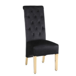 Home Luxe Interiors Pair Of 2 Sofia Black Dining Chairs With Silver Legs And Lion Knocker - thumbnail 4
