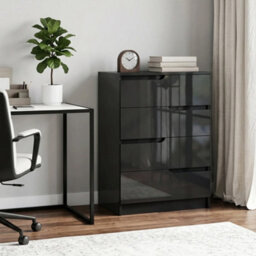 Homcom 4 Drawer Chest Of Drawers For Bedroom, 60 X 40 X 85Cm, Black - thumbnail 9